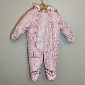 First Impressions Pink Gold Starts Baby Snowsuit